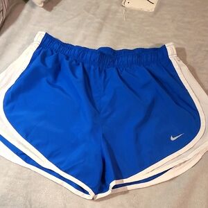 Nike Women's Athletic Shorts in Blue and White  L